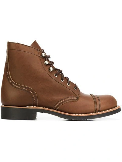 Red Wing Shoes Lace Up Ankle Boots In Brown