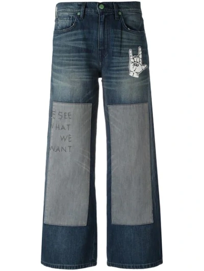 Sandrine Rose Embroidered Patchwork Jeans In Blue