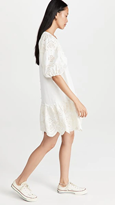 Moon River Embroidered Puff Sleeve Shirtdress