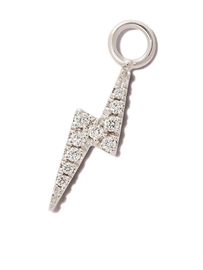 Maria Tash 18k White Gold Lightning Bolt Diamond Charm