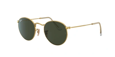 Ray Ban Ray-ban Unisex Sunglasses, Rb3447 Round Metal In Green Classic G-15