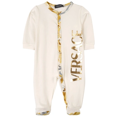 Versace Logo Footed Baby Body White 3-6 Months