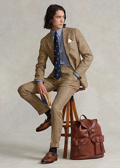 Ralph Lauren Glen Plaid Linen Suit Trouser In Brown | ModeSens