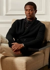 Polo Ralph Lauren Double-breasted Blazer Cardigan In Classic Black