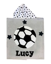 Boogie Baby Kid's Soccer Star-print Hooded Towel, Personalized
