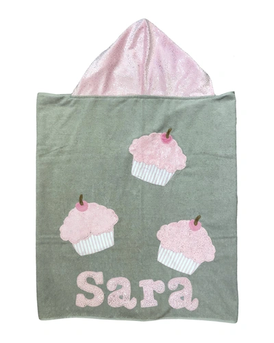 Boogie Baby Girl's Cupcake-print Hooded Towel, Personalized