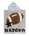 Boogie Baby Kid's Football Star-print Hooded Towel, Personalized