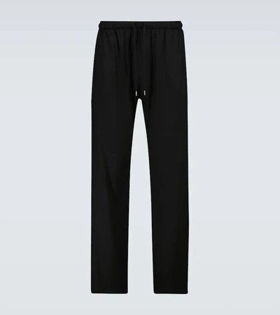 Derek Rose Drawstring-waist Three-pocket Trousers In Black