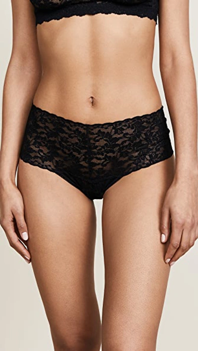 Hanky Panky + Net Sustain Retro Stretch-lace High-rise Thong In Black