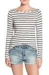 Amour Vert Francoise Stretch Jersey Top In Marine Stripe