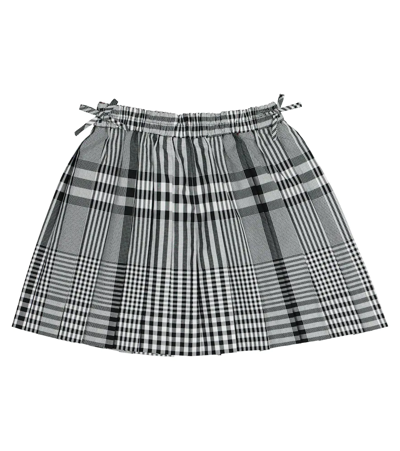 Burberry Kids' Multicolor Skirt For Girl With Iconic Check In Grey