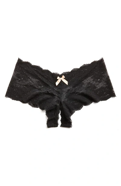 Hanky Panky After Midnight Peekaboo Open-panel Briefs In Black