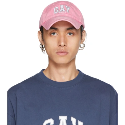 Balenciaga Mens Light Pink Pride Cotton-drill Cap L