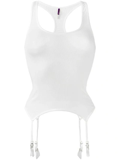 Maison Close 'bellevue' Tanktop Mit Strumpfhaltern In Ivory