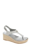 Michael Michael Kors Laney Espadrille Platform Wedge Sandal In Silver