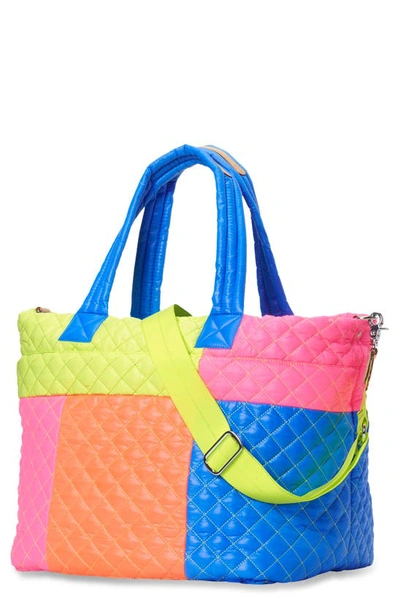 Mz Wallace Deluxe Large Metro Tote In Patchwork Neon