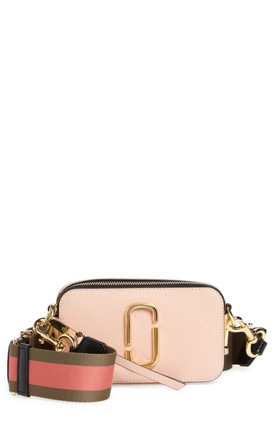 Marc Jacobs The Snapshot Leather Crossbody Bag In New Rose Multi