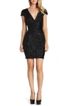 Dress The Population Zoe Sequin Minidress In Matte Black