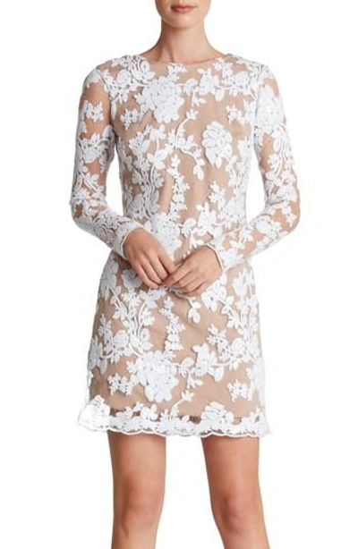 Dress The Population Grace A-line Dress In White/ Nude