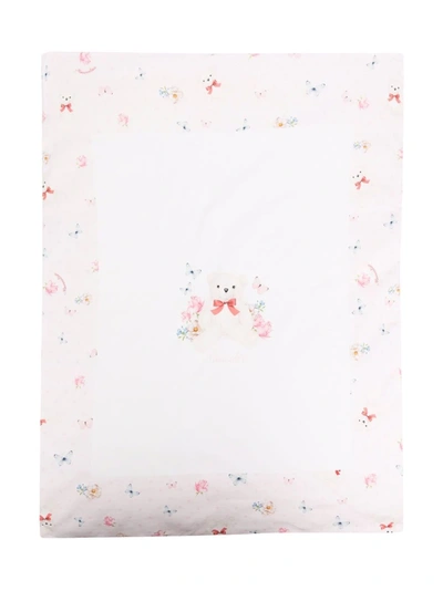 Monnalisa Teddy-bear Print Blanket In White