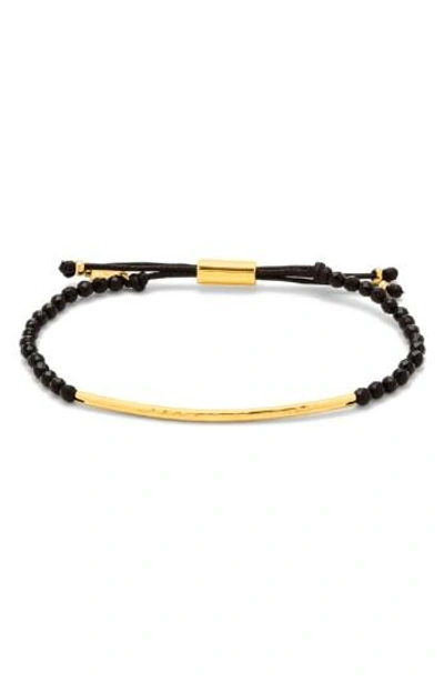 Gorjana Power Gemstone Beaded Bracelet In Black Onyx/ Gold