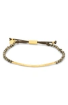 Gorjana Power Gemstone Beaded Bracelet In Pyrite/ Gold