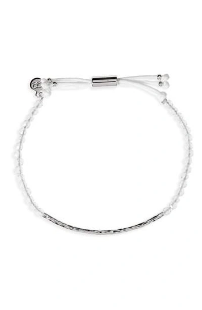Gorjana Power Gemstone Beaded Bracelet In Crystal Quartz/ Silver