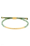 Gorjana Power Gemstone Beaded Bracelet In Aventurine/ Gold