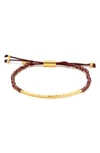 Gorjana Power Gemstone Beaded Bracelet In Garnet/ Gold