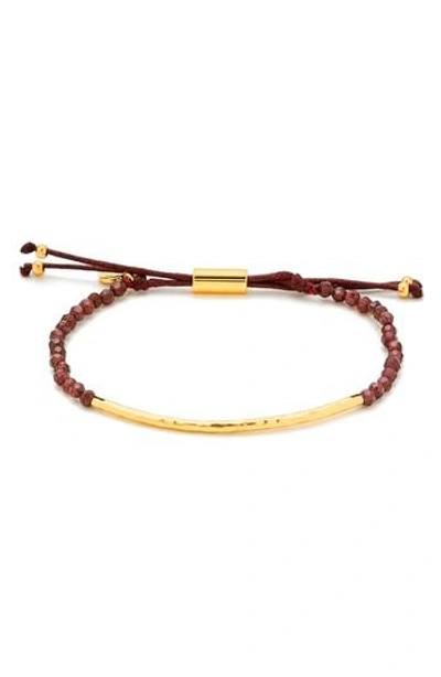 Gorjana Power Gemstone Beaded Bracelet In Garnet/ Gold