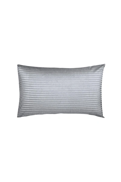 Belledorm 540 Thread Count Satin Stripe Housewife Pillowcases (pair) (platinum) (one Size) In Grey