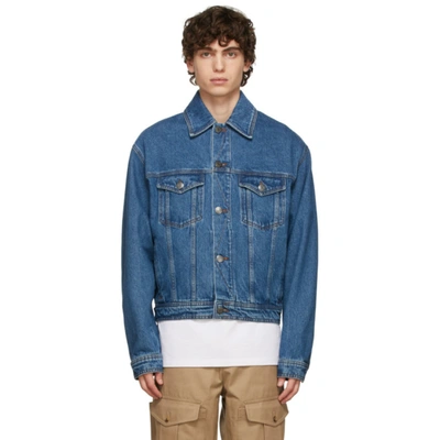 Ami Alexandre Mattiussi Buttoned Boxy Fit Denim Jacket In Blue