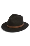 Brixton Messer Ii Felted Wool Fedora In Black/ Brown