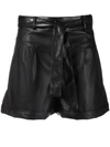 Liu •jo Shorts With Liu Jo Belt In Coated Fabric In Black