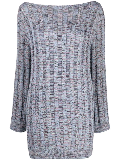 M Missoni Multicolor Knitted Dress In Blu