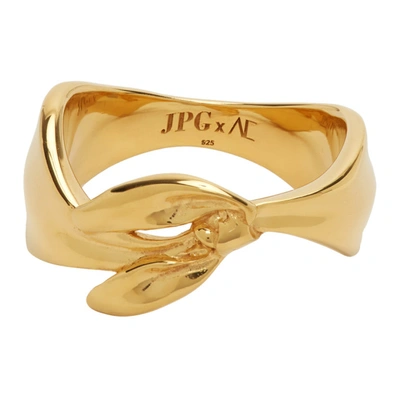Jean Paul Gaultier Ssense Exclusive Gold Alan Crocetti Edition Bandana Ring In 92-gold