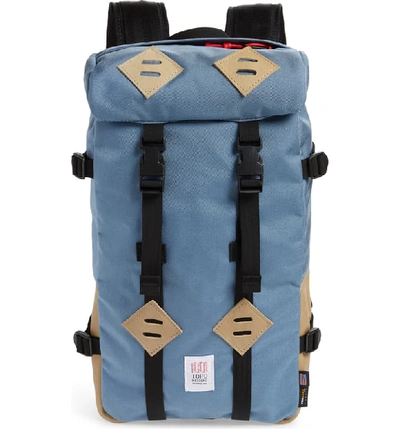 Topo Designs 'klettersack' Backpack - Blue In Storm/khaki Leather