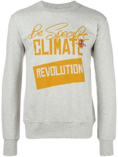 Vivienne Westwood Man 'revolution' Print Sweatshirt In Grey