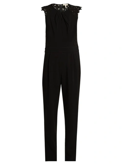 Rebecca Taylor Sleeveless Crepe Jumpsuit In Black