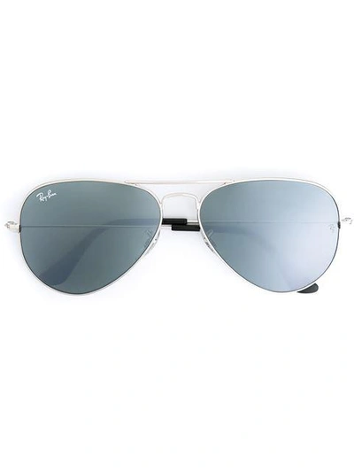 Ray Ban Aviator Frame Sunglasses In Metallic