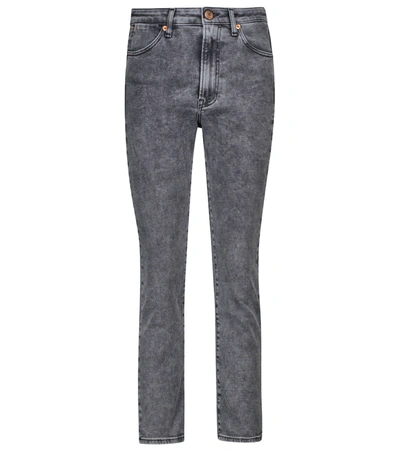 3x1 Channel Seam Cropped High-rise Skinny Jeans In Grey