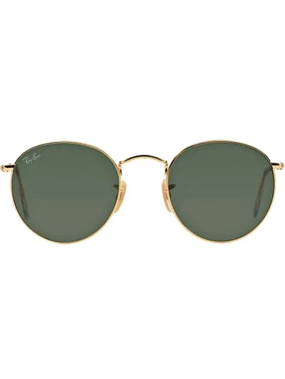 Ray Ban Ray-ban Round Frame Sunglasses - Metallic In Green