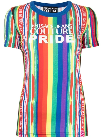 Versace Jeans Couture Pride Striped Short-sleve T-shirt In Mehrfarbig