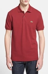 Lacoste L1212 Regular Fit Piqué Polo In Wine Red