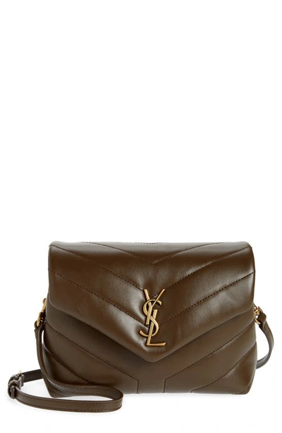 Saint Laurent Toy Loulou Matelassé Leather Crossbody Bag In 2131 Soil Brown