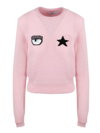 Chiara Ferragni Pink Cotton Eyestar Sweatshirt