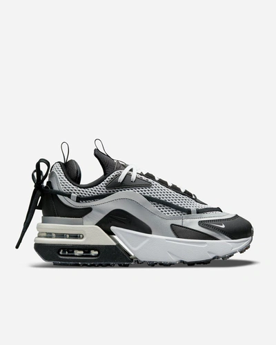 Nike Air Max Furyosa Nrg Mesh, Rubber And Metallic Faux Leather Sneakers In Silver