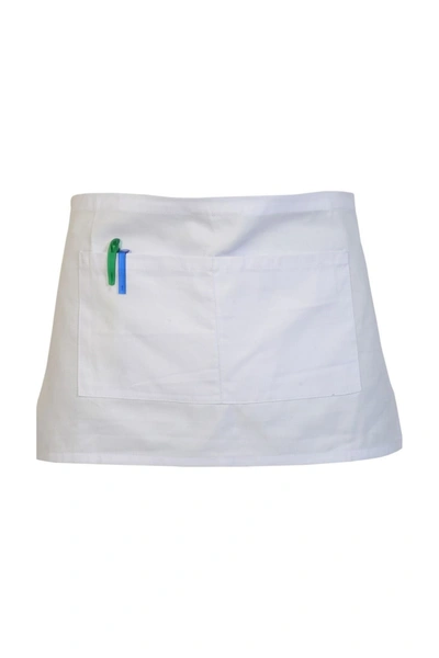 Absolute Apparel Adults Workwear Waist Apron With Pocket (pack Of 2) (white) (one S