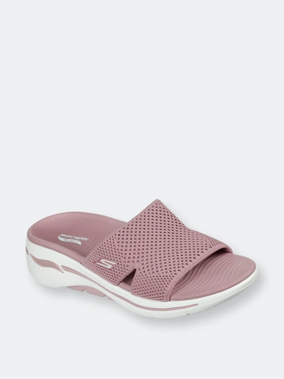 Skechers Womens ladies Go Walk Arch Fit Worthy Sliders soft Rose