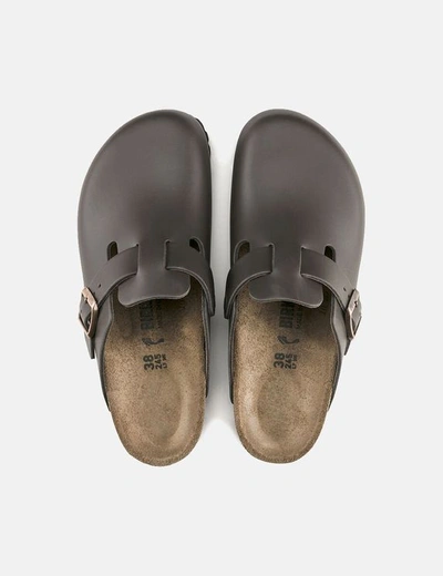 Birkenstock Boston Natural Leather (regular) - Dark Brown